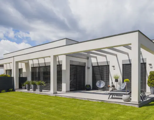 outside view of elegant suburban house 